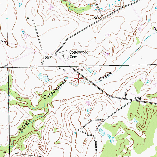 Topographic Map of Soil Conservation Service Site 91-A Dam, TX
