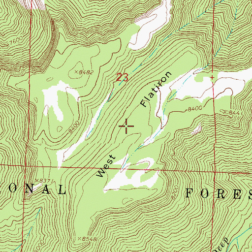 Topographic Map of West Flatiron, CO