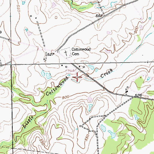Topographic Map of Soil Conservation Service Site 91-A Reservoir, TX