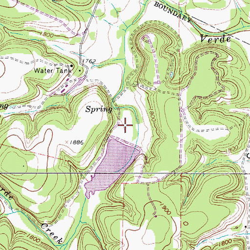 Topographic Map of T S Clements Dam, TX