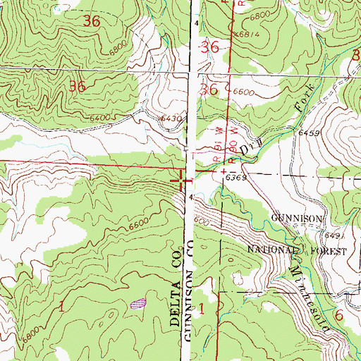 Topographic Map of Dry Fork Minnesota Creek, CO