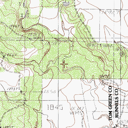 Topographic Map of Soil Conservation Service Site Number 1 Reservoir, TX