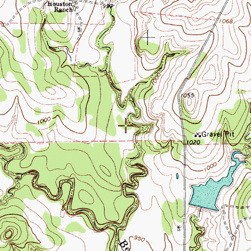 Topographic Map of Soil Conservation Service Site Number 14 Reservoir, TX