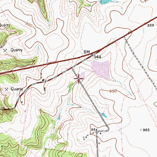 Topographic Map of Young Lake, TX