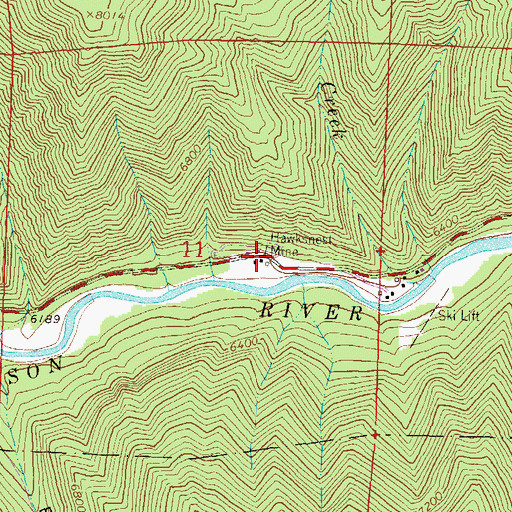 Topographic Map of Hawksnest Mine, CO