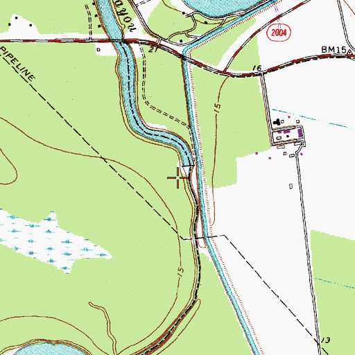 Topographic Map of Buffalo Camp Bayou Reservoir, TX