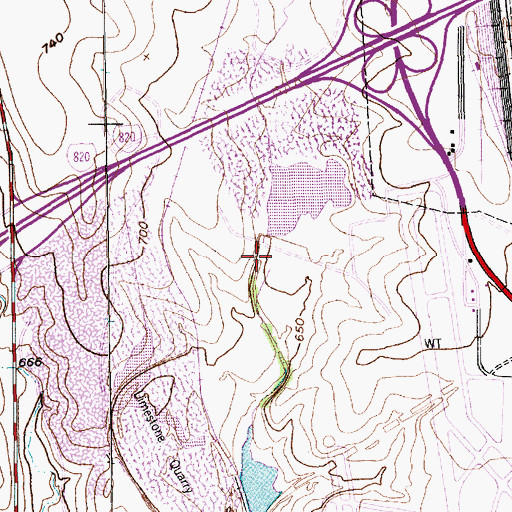 Topographic Map of Cement Creek Reservoir, TX