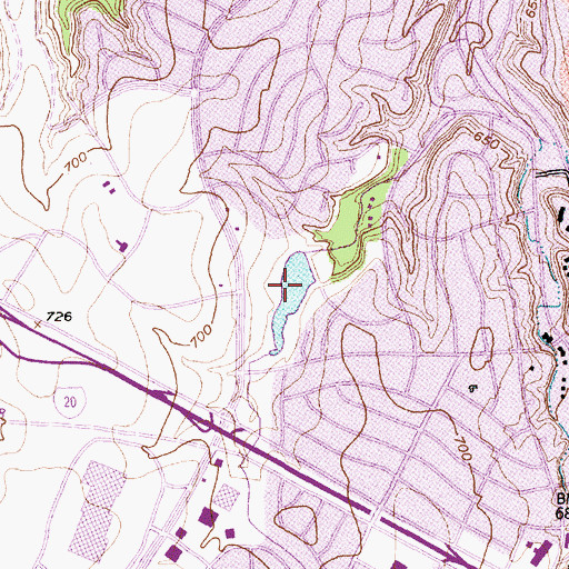 Topographic Map of Willow Creek Lake, TX