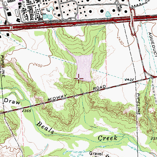 Topographic Map of Refinery Dam, TX