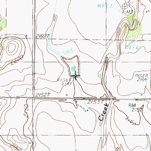 Topographic Map of Soil Conservation Service Site Number 102 Dam, TX