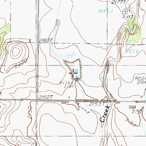 Topographic Map of Soil Conservation Service Site Number 102 Reservoir, TX