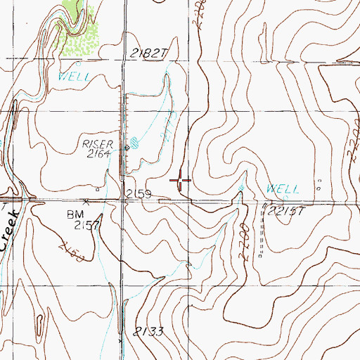 Topographic Map of Soil Conservation Service Site Number 103 Reservoir, TX