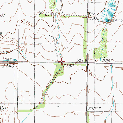 Topographic Map of Soil Conservation Service Site Number 104 Reservoir, TX