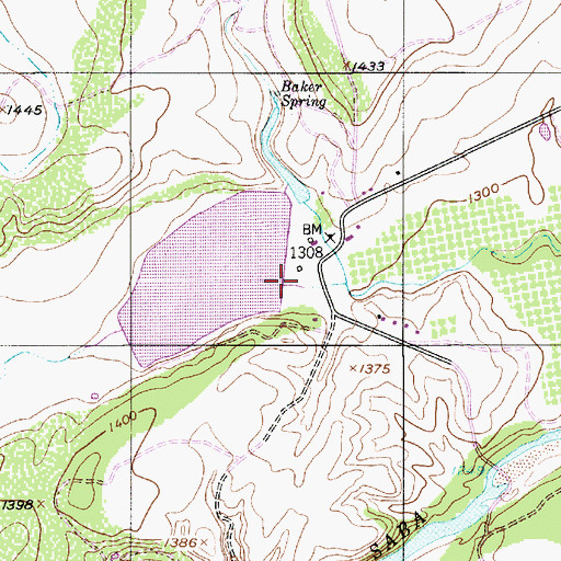 Topographic Map of Lake Margery Dam, TX
