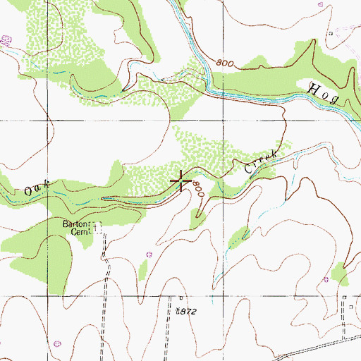 Topographic Map of Soil Conservation Service Site 2 Reservoir, TX