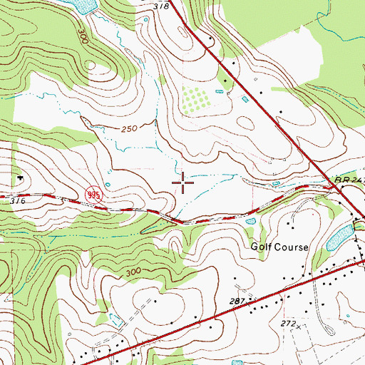 Topographic Map of Lake Arrowhead Dam, TX