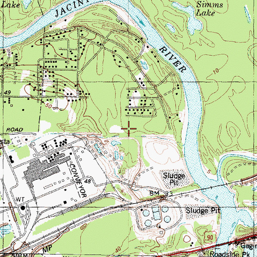 Topographic Map of Sludge Fill Pond Number 1, TX