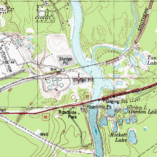 Topographic Map of Sludge Pond Number 1, TX