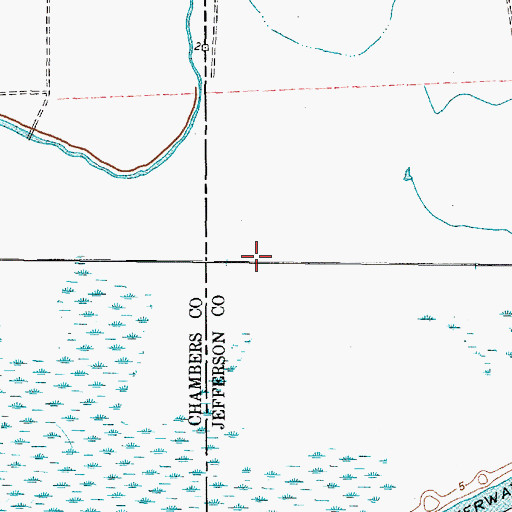 Topographic Map of McBride Lake Dam, TX