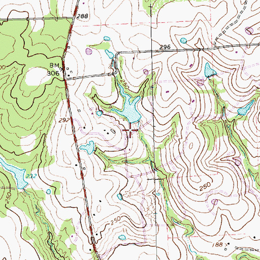 Topographic Map of Lake Number 1 Dam, TX