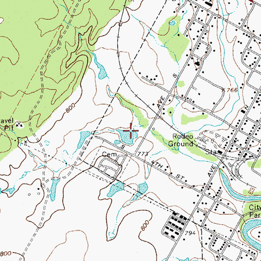 Topographic Map of Meadowlakes Number 1 Dam, TX