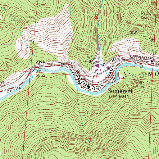 Topographic Map of Somerset, CO