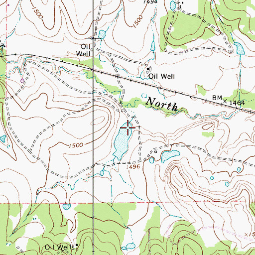 Topographic Map of West King Dam, TX