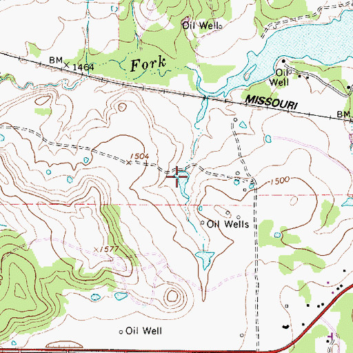 Topographic Map of East King Lake, TX