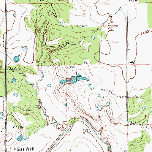 Topographic Map of Huddleston Dam A Lake, TX