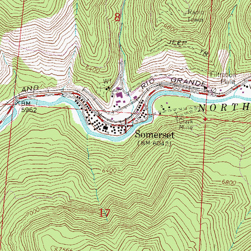 Topographic Map of Elk Creek, CO