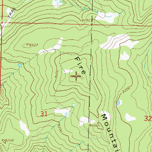 Topographic Map of Fire Mountain, CO