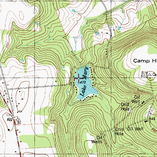 Topographic Map of Lake Mary, TX