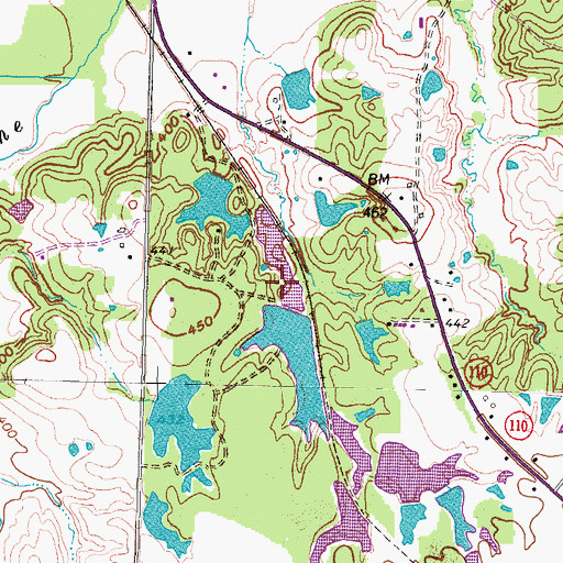 Topographic Map of Darnell Dam Number 4, TX