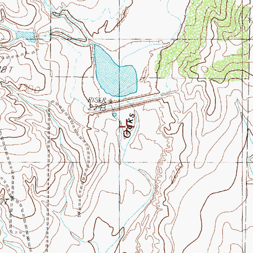 Topographic Map of Soil Conservation Service Site 14 Dam, TX