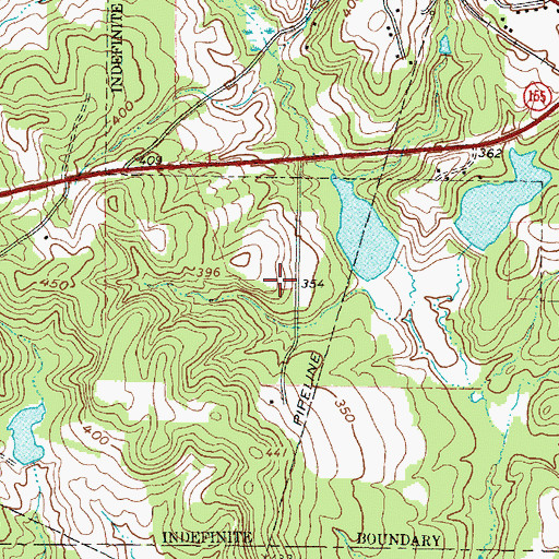 Topographic Map of Avis Dam, TX