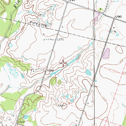 Topographic Map of Lake Hanson Dam, TX