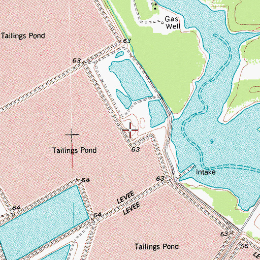 Topographic Map of Evaporation Lake Number 3 Levee, TX