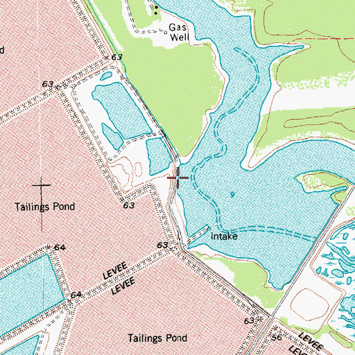 Topographic Map of Evaporation Lake Dam, TX