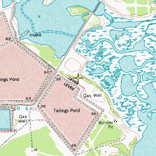 Topographic Map of Dredge Spoil Lake Levee, TX