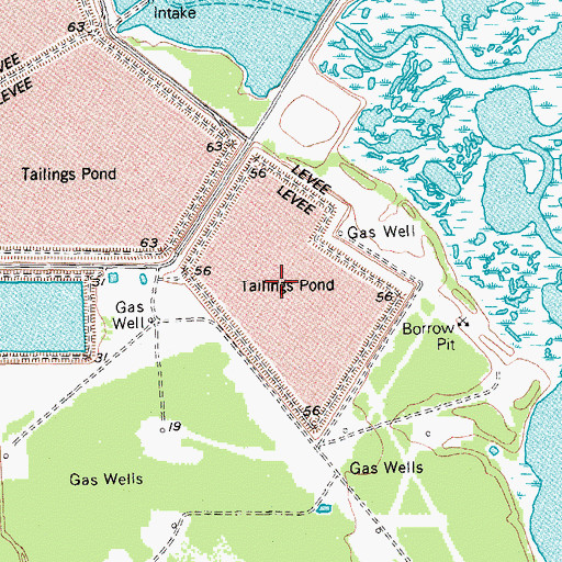 Topographic Map of Dredge Spoil Lake, TX