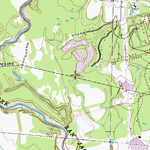Topographic Map of Artesian Lake Dam, TX
