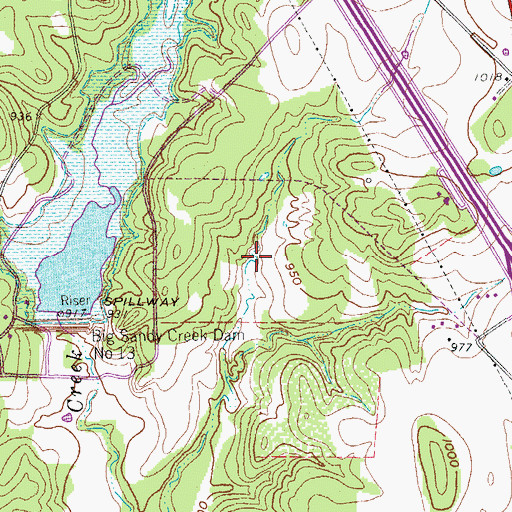 Topographic Map of Soil Conservation Service Site 13a Dam, TX