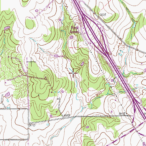 Topographic Map of Soil Conservation Service Site 13c Dam, TX