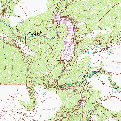Topographic Map of Soil Conservation Service Site 2 Reservoir, TX