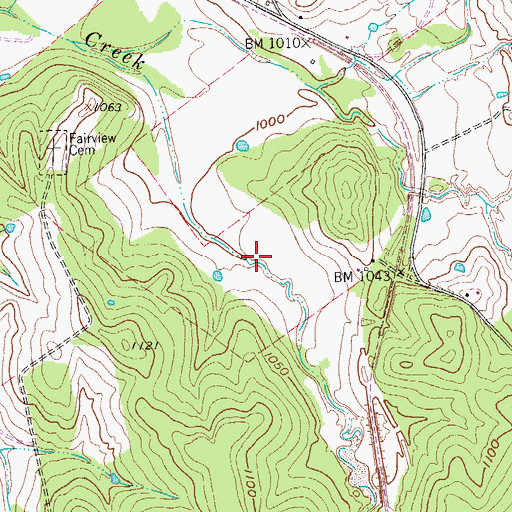 Topographic Map of Soil Conservation Service Site 1 Reservoir, TX