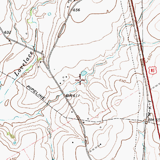 Topographic Map of Soil Conservation Service Site 19a Reservoir, TX