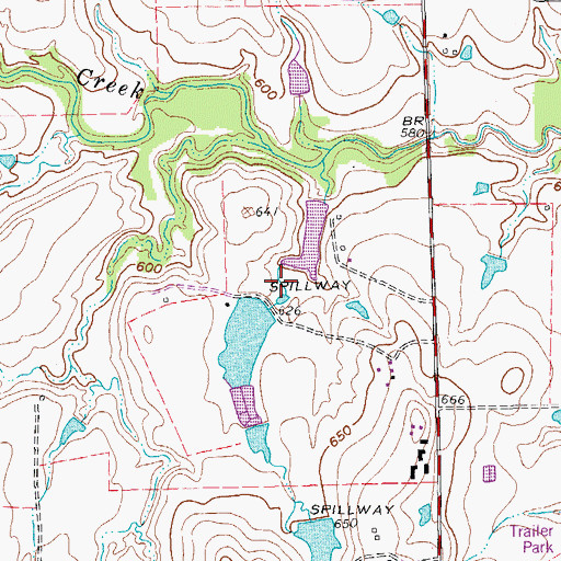 Topographic Map of Williams Lake Dam, TX