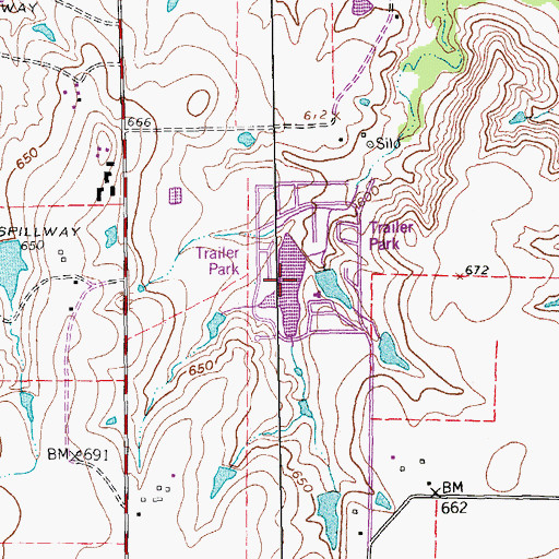 Topographic Map of Twin Lakes Number 1, TX