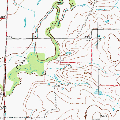 Topographic Map of Moore Lake Dam, TX