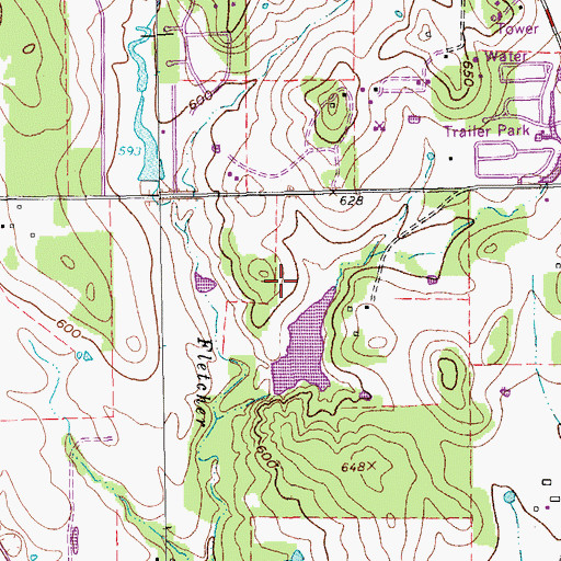 Topographic Map of John Knox Village Lake Dam, TX